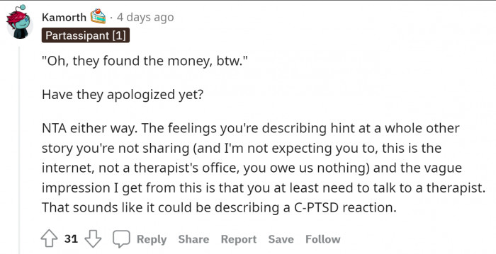 Oh, the trauma that lies behind this story is palpable.