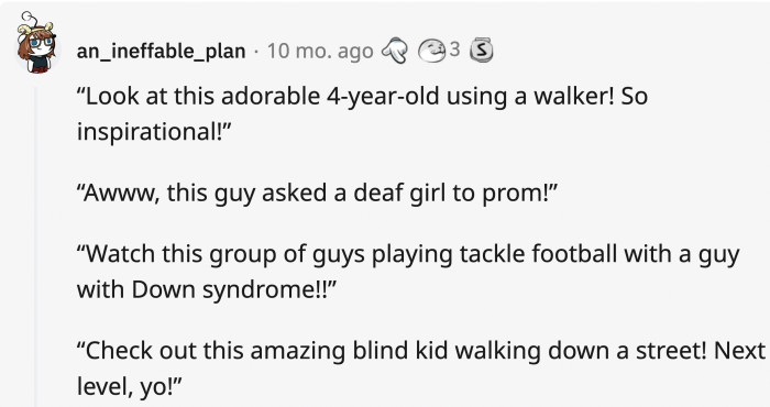 People who see individuals with disabilities as ‘inspirational’ without knowing what they really go through are on this list