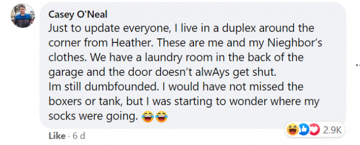 Heather's neighbor provided a helpful update...