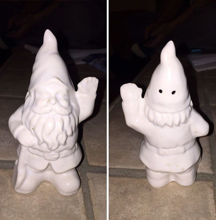 Can't tell if gnome, or KKK member.