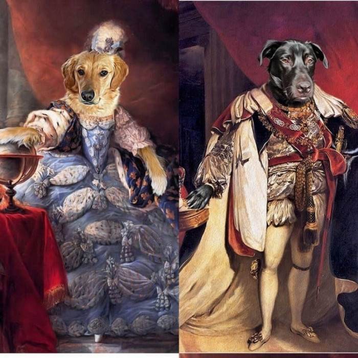 15. They had their dogs painted as Marie Antoinette and Napoleon