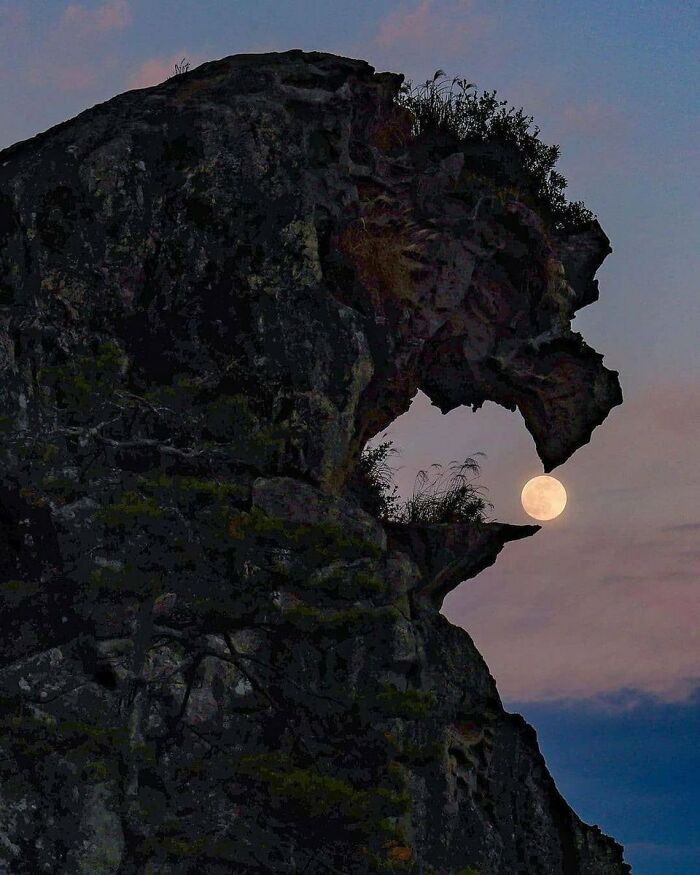 46. A perfectly timed pic of the moon from Mie Prefecture, Japan