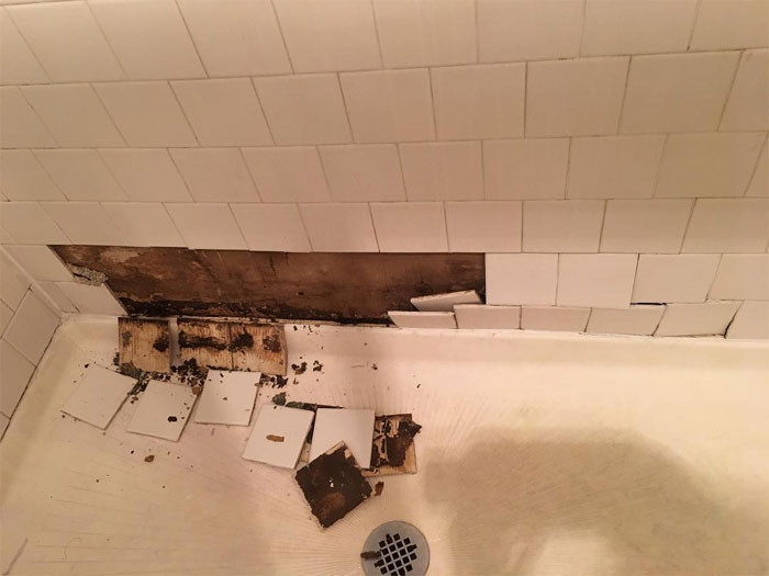 5. A $1950/month shower falls apart, and calls to maintenance proved abortive