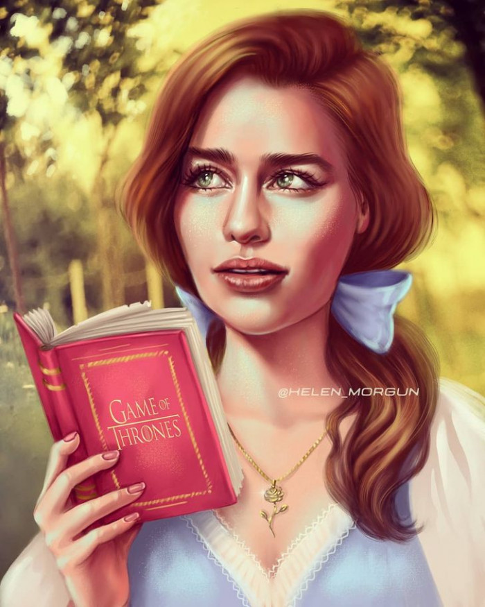 9. Emilia Clarke as Belle from Beauty and the Beast