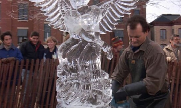 13. The ice sculptures were created by 