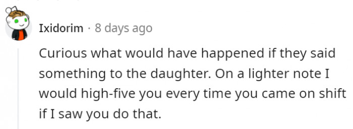 We'd high-five them all their life!