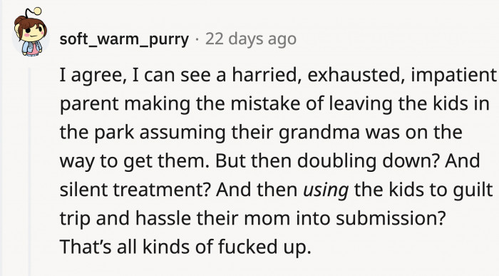 But we find out how toxic the husband really is when he gets blamed, even though it was clearly his fault.