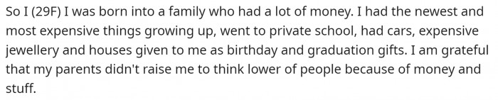 OP shared her story. She is rich, pregnant, and soon to be married. She also has one child who lives with his dad.