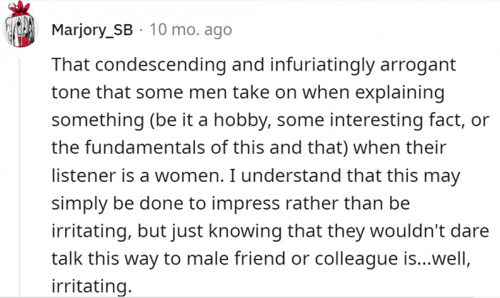 Seriously, all the mansplaining should be minimized by now