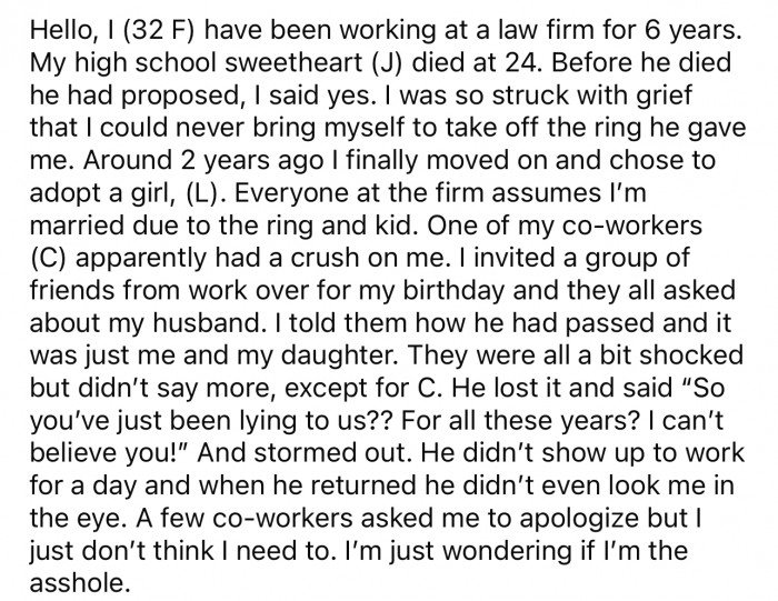Here's the story about her relationship status and what happened with the coworker.