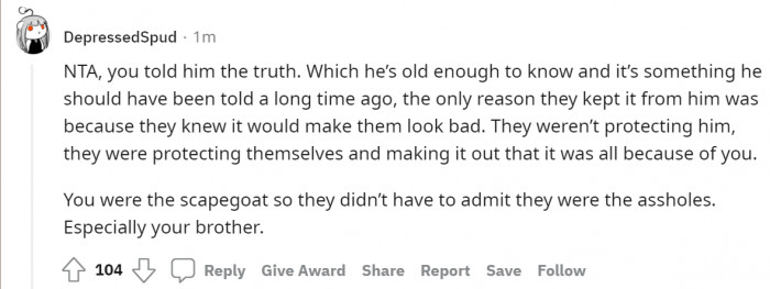 #9 They lied to protect themselves, not your nephew.
