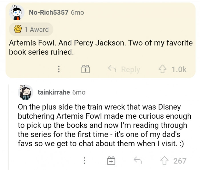 #20 Artemis Fowl, one of the people's favorites, was ruined.