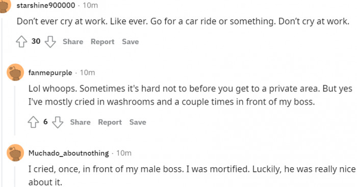 Never ever cry at work