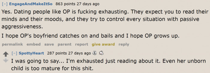 The boyfriend must be really tired of dealing with her too.