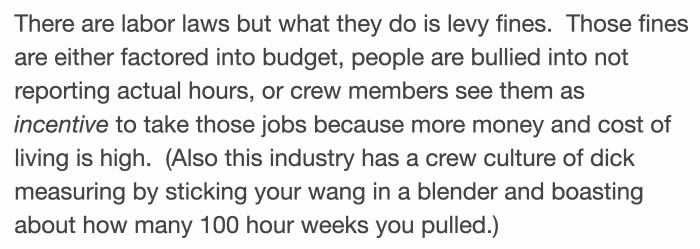 There's a lot of cover-up that occurs within the workplace, along with the encouragement to be the most overworked individual