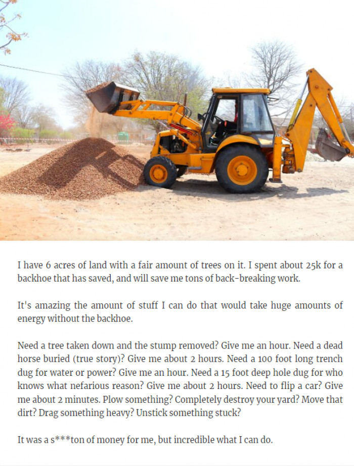 14. The man with the backhoe