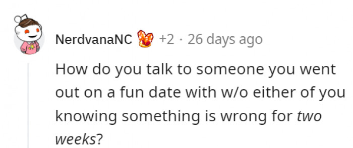 It's incredible how their conversation lasted that long without either of them saying, 