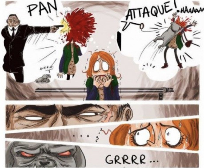 Additional comic strip frame, urban legend miscommunication between dog walker and man.