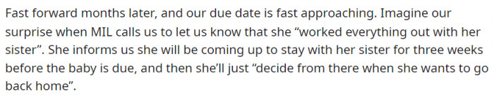 But MIL had other plans. OP decided to take matters seriously.