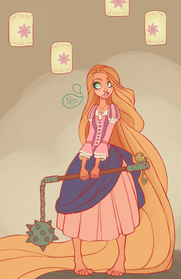 4. Warrior Princess Rapunzel, Disney's Tangled