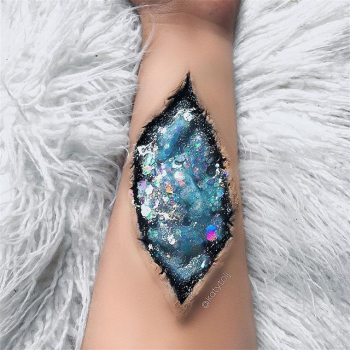 Sliced open holographic/galaxy crystal arm