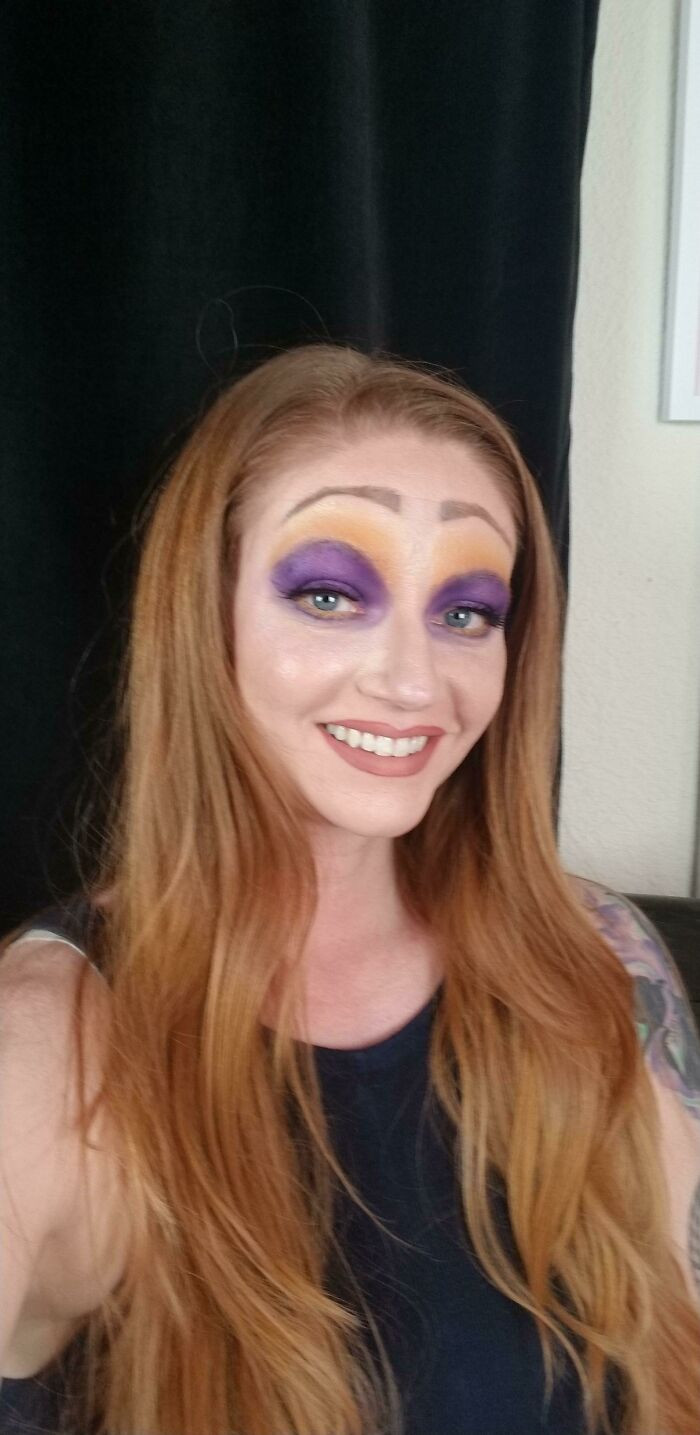 17. It's Actually Just Me... The Goal Was A Purple/Yellow Look. I Tried A Disney Villain And I'm Just Ashamed