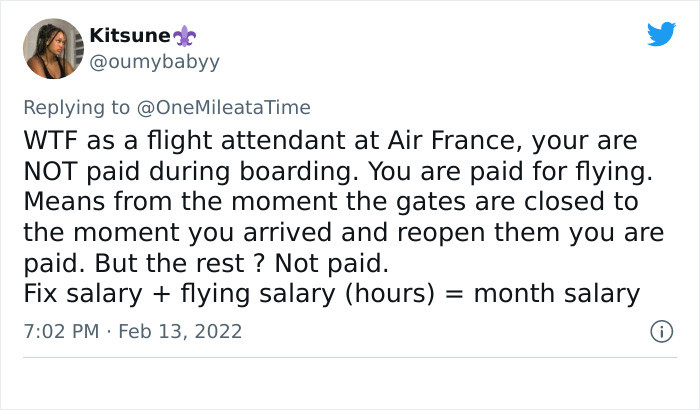 It seems that Air France doesn't pay their flight attendants for the same work, either.
