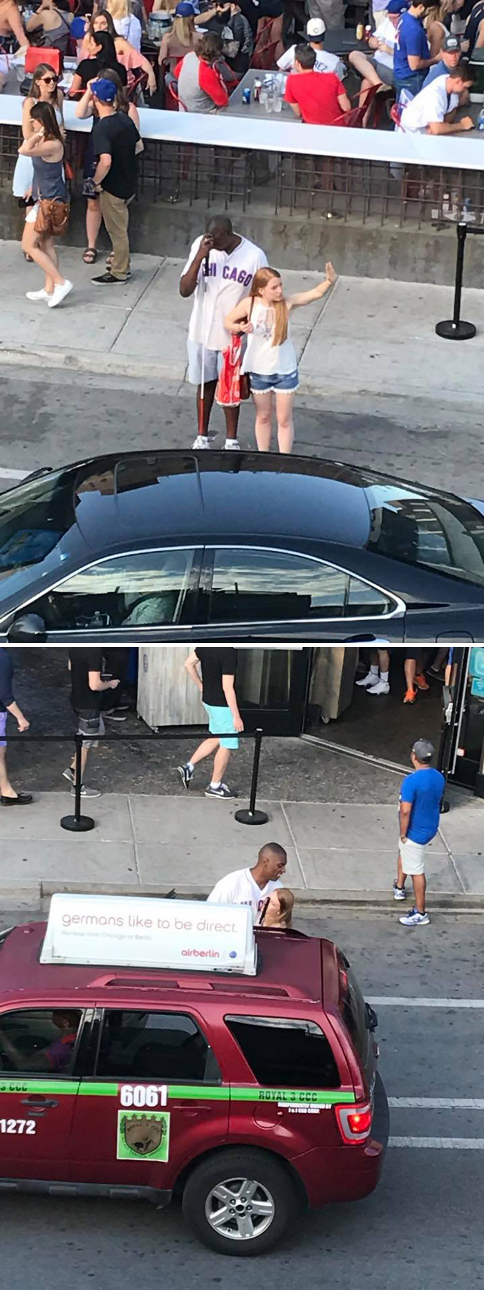 11. Girl Helps Blind Cubs Fan Hail a Cab After He's Been Trying for Several Minutes