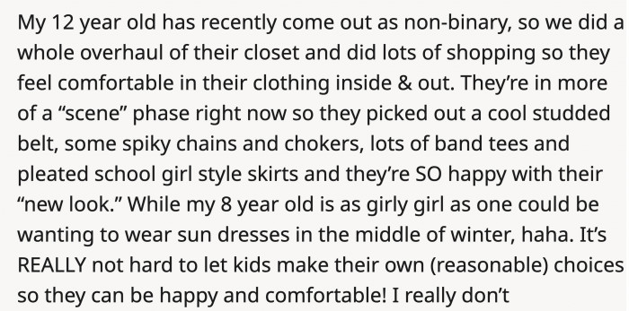 why OP was so strict about implementing specific clothing choices