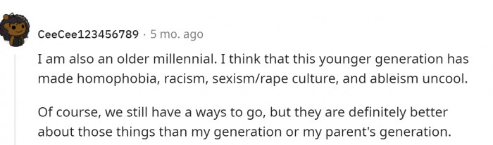 4. New generations have made bad things uncool