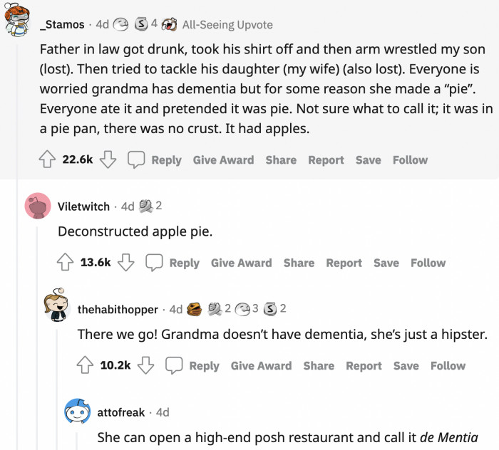 Thanksgiving checklist: drunk adult, arm wrestling, tackling, and 