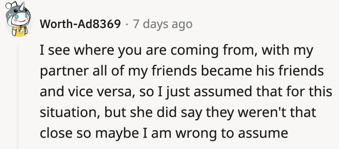 It is a reasonable assumption, but OP did point out that the husband and Becky weren't close...or were they?