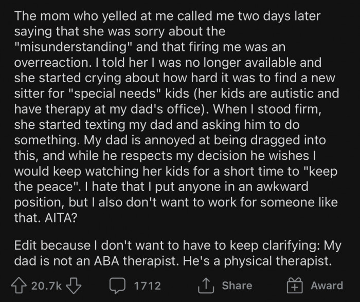 Two days later, the mother was back.