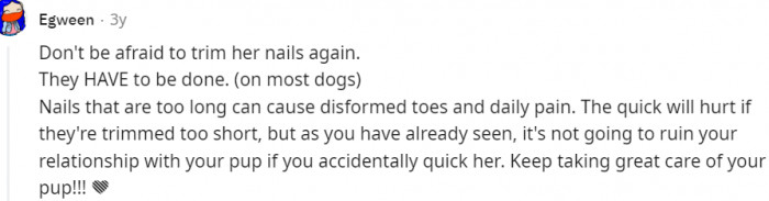 Her nails have got to be trimmed