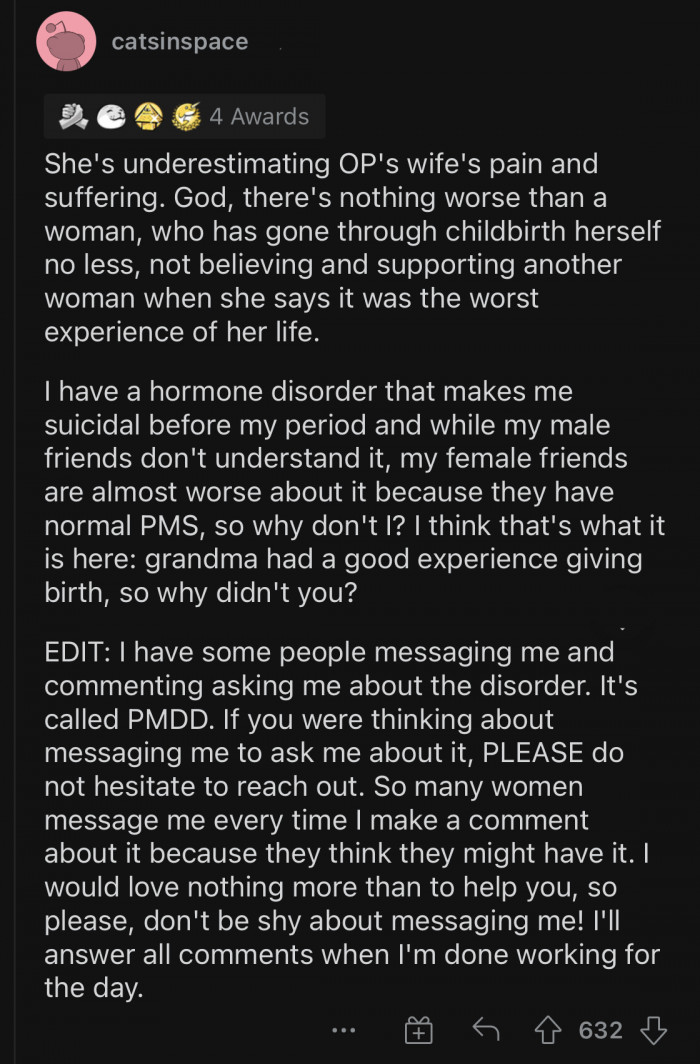 Grandma should be reminded of all the suffering OP's wife went through.