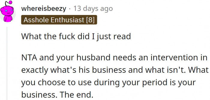 It's only her business.