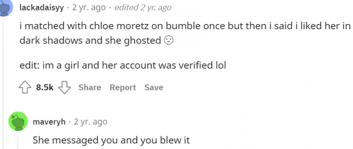 11. Me and Chloe Moretz on Bumble