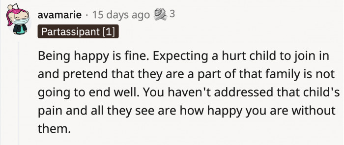 OP didn't have time yet to heal from the abandonment.