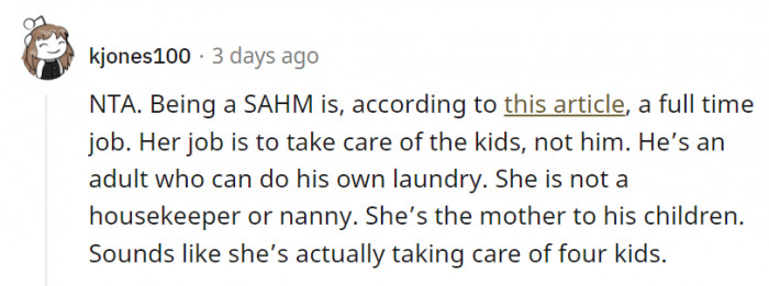 She's definitely taking care of four kids, alright.