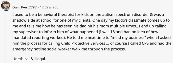 Turning a blind eye just so you wouldn't be involved in drama chips away at your values