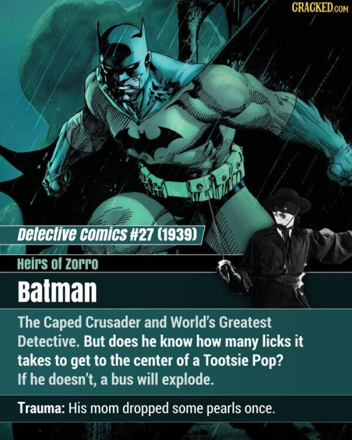 14. Batman - The world's greatest detective and the caped crusader