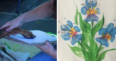 Dog Owners Everywhere Are Creating Beautiful Art Using Their Dogs' Paws
