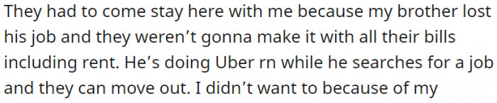 They came to stay with me