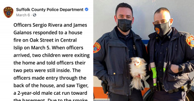 These Police Officers Risked Their Lives To Rescue A Dog And Cat From A House Fire