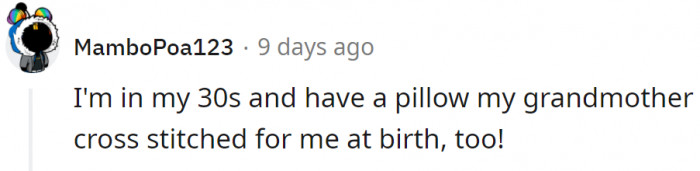 15. That's a keepsake for life.