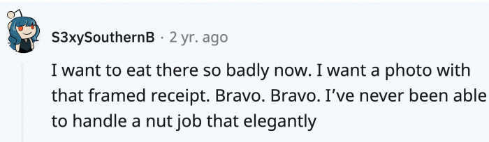 The framed receipt is both evidence AND a fun reminder.