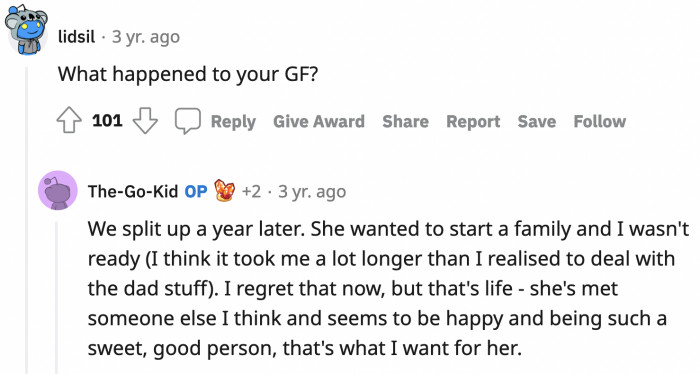 Some were concerned about his girlfriend, who is now his ex