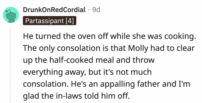 We're with the In-Laws. Glad They Gave OP a Piece of Their Minds