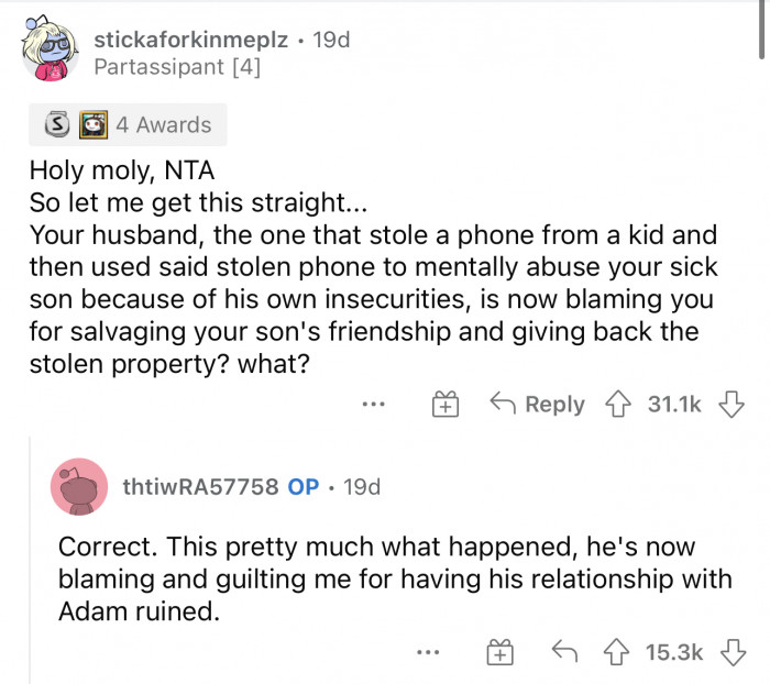 This comment actually received a bit of a response from OP.