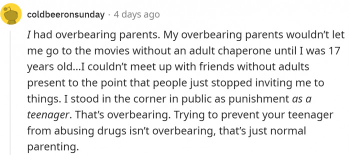 How can we tell if the parents are overbearing or simply worried?
